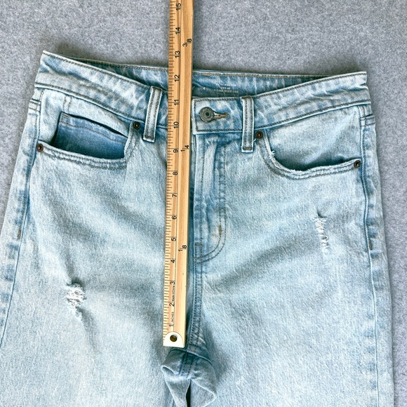 Old Navy Wide Leg Jeans Womens 4 Sky Hi A Line Blue Light Wash Denim Baggy READ - Picture 12 of 15
